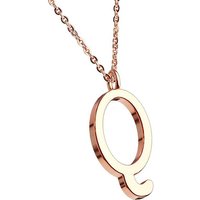 Taffstyle Kette mit Anhänger Damen Halskette Kette Buchstabe Anhänger Roségold Vergoldet Rotgold Q, Rose Gold Modern Letter Schlicht Motiv Geschenke Frauen Geburtstag von Taffstyle