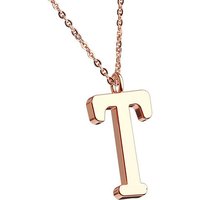 Taffstyle Kette mit Anhänger Damen Halskette Kette Buchstabe Anhänger Roségold Vergoldet Rotgold T, Rose Gold Modern Letter Schlicht Motiv Geschenke Frauen Geburtstag von Taffstyle