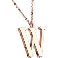 Taffstyle Kette mit Anhänger Damen Halskette Kette Buchstabe Anhänger Roségold Vergoldet Rotgold W, Rose Gold Modern Letter Schlicht Motiv Geschenke Frauen Geburtstag von Taffstyle