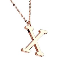 Taffstyle Kette mit Anhänger Damen Halskette Kette Buchstabe Anhänger Roségold Vergoldet Rotgold X, Rose Gold Modern Letter Schlicht Motiv Geschenke Frauen Geburtstag von Taffstyle