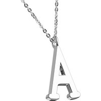 Taffstyle Kette mit Anhänger Damen Halskette Kette Buchstabe Anhänger Silber Schlicht Dezent A, Silberkette Modern Letter Alphabet Motiv Geschenke Frauen Geburtstag von Taffstyle