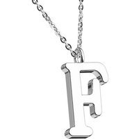 Taffstyle Kette mit Anhänger Damen Halskette Kette Buchstabe Anhänger Silber Schlicht Dezent F, Silberkette Modern Letter Alphabet Motiv Geschenke Frauen Geburtstag von Taffstyle