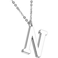 Taffstyle Kette mit Anhänger Damen Halskette Kette Buchstabe Anhänger Silber Schlicht Dezent N, Silberkette Modern Letter Alphabet Motiv Geschenke Frauen Geburtstag von Taffstyle