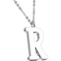 Taffstyle Kette mit Anhänger Damen Halskette Kette Buchstabe Anhänger Silber Schlicht Dezent R, Silberkette Modern Letter Alphabet Motiv Geschenke Frauen Geburtstag von Taffstyle