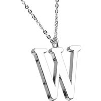 Taffstyle Kette mit Anhänger Damen Halskette Kette Buchstabe Anhänger Silber Schlicht Dezent W, Silberkette Modern Letter Alphabet Motiv Geschenke Frauen Geburtstag von Taffstyle