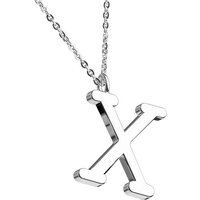 Taffstyle Kette mit Anhänger Damen Halskette Kette Buchstabe Anhänger Silber Schlicht Dezent X, Silberkette Modern Letter Alphabet Motiv Geschenke Frauen Geburtstag von Taffstyle