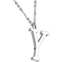 Taffstyle Kette mit Anhänger Damen Halskette Kette Buchstabe Anhänger Silber Schlicht Dezent Y, Silberkette Modern Letter Alphabet Motiv Geschenke Frauen Geburtstag von Taffstyle