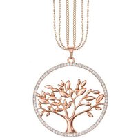 Taffstyle Kette mit Anhänger Damen Halskette mit Lebensbaum Anhänger Glitzer Kristall Lang Roségold, Kette Strass Steinen Groß Baum des Lebens Geschenke Frauen Geburtstag von Taffstyle