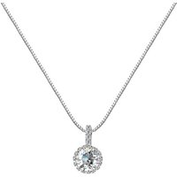 Taffstyle Kette mit Anhänger Damen Halskette mit rundem Strass Kristall Stein Anhänger Silber Weiß, Kette Steinchen Rund Brautschmuck Geschenke für Frauen zum Geburtstag von Taffstyle