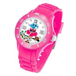 Taffstyle Kinder Armbanduhr Silikon mit Blumen Eulen Familie Motiv Sportuhr Analog Quarz Bunte Sport Uhr Farbige Kinderuhr Mädchen Junge Lernuhr Little 34 mm Pink von Taffstyle