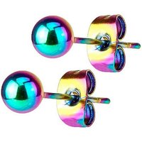 Taffstyle Paar Ohrstecker Damen Ohrstecker Edelstahl runde Kugel Perle Ohrringe Stecker Rainbow, Geschenke für Frauen Freundin zum Geburtstag Weihnachten Valentinstag von Taffstyle