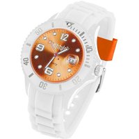 Taffstyle Quarzuhr Armbanduhr Silikon Sport Uhr Ziffernblatt Datum, Farbige Bunte Quarz Analog Damen Herren Sportuhr Anzeige Quarzuhr Multifunktion Wasserdicht Weiß Orange von Taffstyle