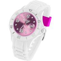 Taffstyle Quarzuhr Armbanduhr Silikon Sport Uhr Ziffernblatt Datum, Farbige Bunte Quarz Analog Damen Herren Sportuhr Anzeige quarzuhr Farbige Bunte Quarz Analog Damen Herren Sportuhr Anzeige Quarzuhr Multifunktion Wasserdicht Weiß Pink wasserdicht von Taffstyle