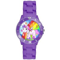 Taffstyle Quarzuhr Kinder Armbanduhr Silikon Einhorn Analog Uhr Bunt, Mädchen Sportuhr Bunte Kinderuhr Lernuhr Regenbogen Silikonuhr von Taffstyle