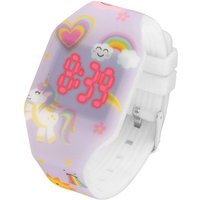 Taffstyle Quarzuhr Kinder Armbanduhr Silikon Einhorn Digital LED Uhr, Mädchen Fluoreszierend Sportuhr Kinderuhr Lernuhr Bunt Regenbogen von Taffstyle