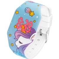 Taffstyle Quarzuhr Kinder Armbanduhr Silikon Einhorn Digital LED Uhr, Mädchen Fluoreszierend Sportuhr Kinderuhr Lernuhr Bunt Regenbogen von Taffstyle