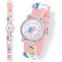 Taffstyle Sportuhr Kinder Armbanduhr Einhorn Silikon Uhr Farbige Gummi Mädchen Jungen, (Geschenk zum Weihnachten Geburtstag Einschulung 4 5 6 7 8 9 10 Jahre), Mädchen Sportuhr Bunte Kinderuhr Farbige Lernuhr Unicorn Silikonuhr von Taffstyle