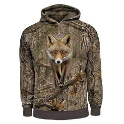 Herren Hoodies Animal Fox Hunting Camo 3D-Druck Lässige Hip Hop Hoodie Frauen Sweatshirt Tops Hoodie Asia L von Taiernafi