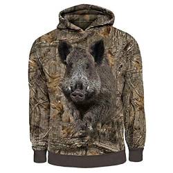 Herren Hoodies Tier Wildschwein Jagd Camo Print Casual Hip Hop Hoodie Männer Frauen Jagd Sweatshirt Hoodie Asia XL von Taiernafi