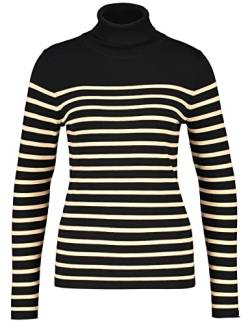 TAIFUN Damen 272011-15305 Pullover, Black/Buttercream Ringel, 34 von Taifun