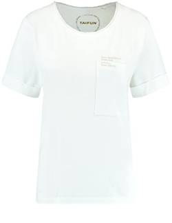 TAIFUN Damen 371320-16117 T-Shirt, White Gemustert, 40 von Taifun