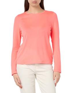 Taifun Damen Basic Longsleeve mit rundem Ausschnitt Langarm unifarben Neon Pink 44 von Taifun