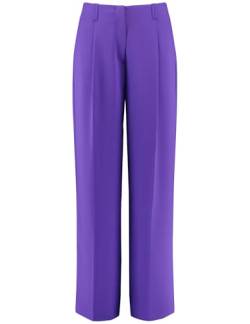Taifun Damen Elegante Wide Leg Pants aus Stretch-Gewebe unifarben reguläre Länge Purple Ink 40 von Taifun