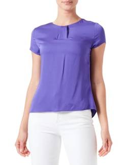 Taifun Damen Feines Blusenshirt mit kurzem Arm Kurzarm unifarben Purple Ink 40 von Taifun