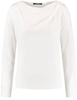 Taifun Damen Langarmshirt mit schmeichelndem Ausschnitt Langarm unifarben Offwhite 44 von Taifun