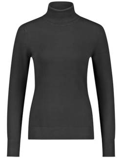 Taifun Damen Rollkragenpullover aus Feinstrick Langarm, Ärmelbündchen unifarben, Melange Schwarz 34 von Taifun