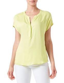 Taifun Damen Seidig schimmerndes Blusenshirt überschnittene Schultern, Kurzarm unifarben Fresh Lemon 44 von Taifun