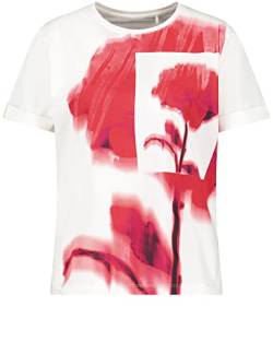 Taifun Damen T-Shirt mit Frontprint Kurzarm, mit Ärmelaufschlag Frontprint, floral Rose Kiss Gemustert 34 von Taifun