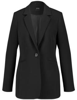 Taifun Damen Taillierter Blazer aus feiner Stretch-Qualität Langarm, geknöpfte Armschlitze unifarben Schwarz 38 von Taifun