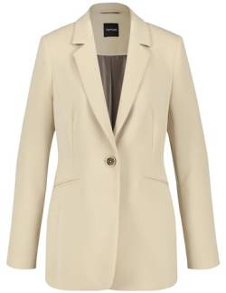 Taifun Damen Taillierter Blazer aus feiner Stretch-Qualität Langarm, geknöpfte Armschlitze unifarben Warm Sand 44 von Taifun