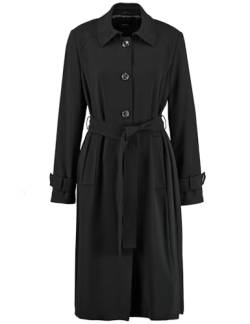 Taifun Damen Trenchcoat mit Plissee-Rücken Langarm, Armriegel unifarben Schwarz 42 von Taifun