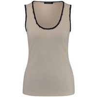 Taifun Shirttop - Basic Tanktop - geripptes Top Ärmellos - Top mit Kontrasträndern von Taifun