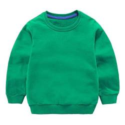 Taigood Kinder Pullover für Jungen Baumwolle Sweatshirt Langarm T Shirts Pullover Herbst Winter Alter 1-7 Jahre Grün 100cm/2-3Jahre von Taigood