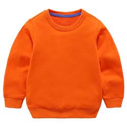 Taigood Kinder Pullover für Jungen Baumwolle Sweatshirt Langarm T Shirts Pullover Herbst Winter Alter 1-7 Jahre Orange 110cm/3-4Jahre von Taigood