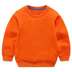 Taigood Kinder Pullover für Jungen Baumwolle Sweatshirt Langarm T Shirts Pullover Herbst Winter Alter 1-7 Jahre Orange 120cm/4-5Jahre von Taigood