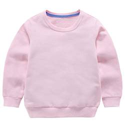 Taigood Kinder Pullover für Jungen Baumwolle Sweatshirt Langarm T Shirts Pullover Herbst Winter Alter 1-7 Jahre Rosa 130cm/5-6Jahre von Taigood