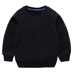 Taigood Kinder Pullover für Jungen Baumwolle Sweatshirt Langarm T Shirts Pullover Herbst Winter Alter 1-7 Jahre Schwarz 120cm/4-5Jahre von Taigood