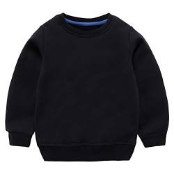 Taigood Kinder Pullover für Jungen Baumwolle Sweatshirt Langarm T Shirts Pullover Herbst Winter Alter 1-7 Jahre Schwarz 90cm/12-18Monate von Taigood