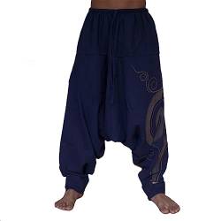 Taigood Männer Pluderhosen Bequeme elastische Taillenhosen Fashion Solid Color Casual Yoga Hippies Hosen Dunkelblau Größe S von Taigood
