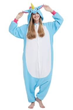 Taigood Pyjama Tier Cosplay Einhorn Cartoonstil Animal Kigurumi Plüsch für Erwachsene Unisex von Taigood