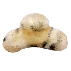 Tainrunse Haarklammer aus Pelzimitat mit Kaninchenfell, sicherer Halt, rutschfest, Haar-Accessoire, F von Tainrunse