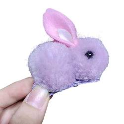 Tainrunse Haarnadel Auffällige, leicht zu tragende, langlebige, dekorative Plüsch-Kaninchen-Haarnadel für Kinder Violett von Tainrunse