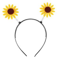 Tainrunse Langlebiger Haarreifen Cartoon Stirnband Cartoon Sonnenblume Dekor Haarreifen Leicht Kunststoff Stirnband für Kinder Erwachsene Gelb von Tainrunse