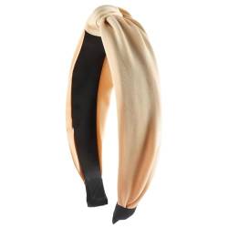 Tainrunse Pelziges Haarband mit breiter Krempe, geknotetes Haarband für Damen, Bonbonfarben, Stoff, elastisches Stirnband, breites Haarband, Haar-Accessoire, Khaki von Tainrunse