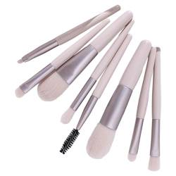 Tainrunse Professionelle Make-up-Pinsel für Anfänger, weiche Borsten, Foundation, Blush, Lippen, Nase, Schatten, Lidschatten, Augenbrauen, Wimpern, Beige, 8 Stück von Tainrunse