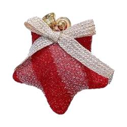 Tainrunse Weihnachts-Kopfschmuck, elastisches Stirnband, niedlicher roter Weihnachtsmann-Hut, Haarreif, Mini-Schleife, Stern, Haarnadel für Frauen, Mädchen, Party, Cosplay, Requisiten, schönes Kostüm von Tainrunse